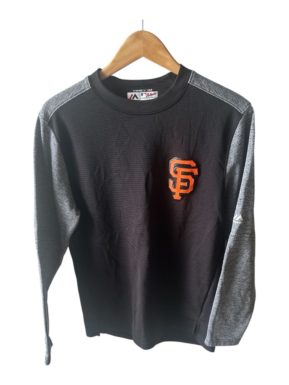 San Francisco Giants Black & Gray Long-Sleeve Thermal Pullover Small